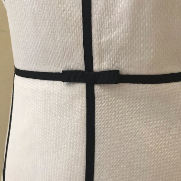 Yves Cossette  White / black trim cotton dress - Picture 2 of 5